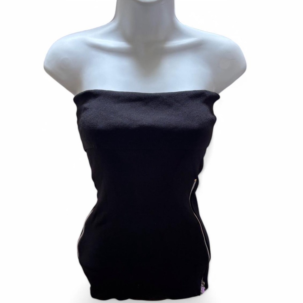 Biker Babe Black Strapless Top, Goth Top, Grunge Top, Y2K Goth, Baddie top